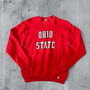 Vintage Russell Ath Ohio State Buckeyes Crewneck Sweatshirt Size Small Red 90s